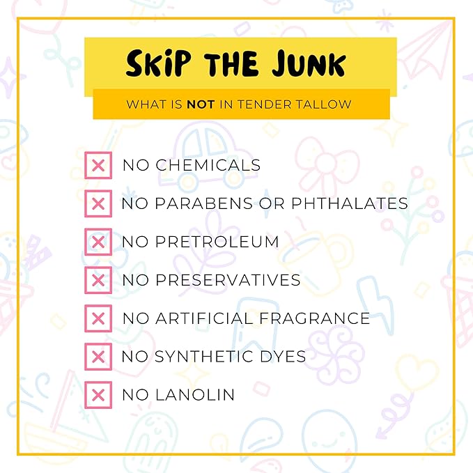 100% Grass Fed Beef Tallow Cream for Babies and Kids - All-Natural, Moisturizing Healing Lotion - Hypoallergenic, 2oz (2 oz., Fragrance-Free)