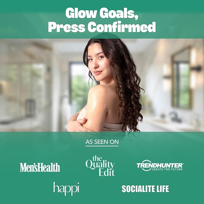 Skin Perfecting Body Blemish Treatment Lotion, AHA & BHA Glycolic Acid Body Lotion for Butt Blemish, Dark Spots, and Radiant Glow, It's Glowtime by Hey Sweet Cheeks, 6.76 oz