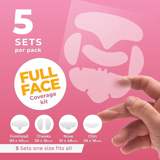 Full Face Pimple Patches (5 Sets), Reduce Pimples On Whole Face Overnight, Hydrocolloid Acne Mask, Pimple Patches, Large Acne Patches, Full Face Hydrocolloid Mask