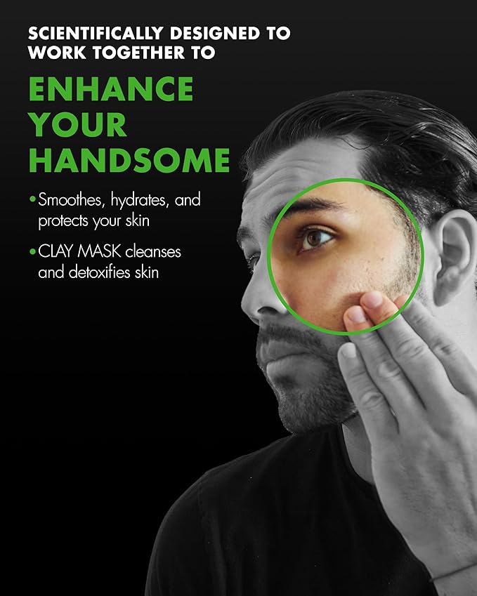 Tiege Hanley 90-Day Large Advanced Skin Care Routine for Men - Face Wash Kit for Fines Lines - Men's Skincare Set Includes Face Wash, Facial Scrub, Moisturizer, & Clay Mask