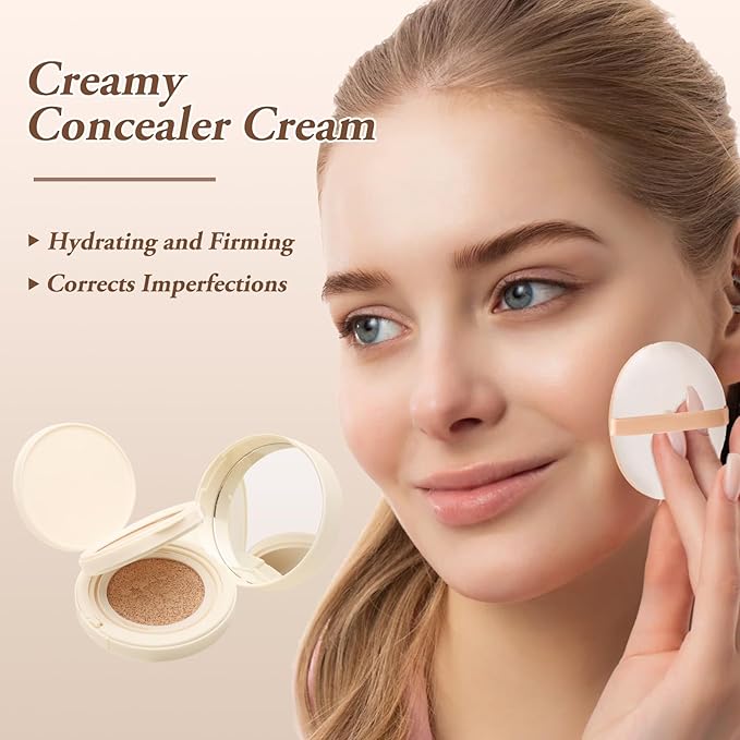 Cushion Foundation & Pressed Powder Set, Cream Air Lasting Coverage