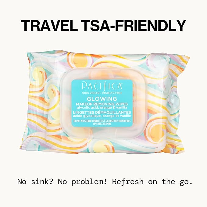 Pacifica Makeup Remover Face Wipes - Disposable Daily Face Cleansing Towelettes Wipes -Biodegradable & Eco-Friendly - Organic- Clean Beauty Vegan & Cruelty-Free Dermatologist Tested 10 Count