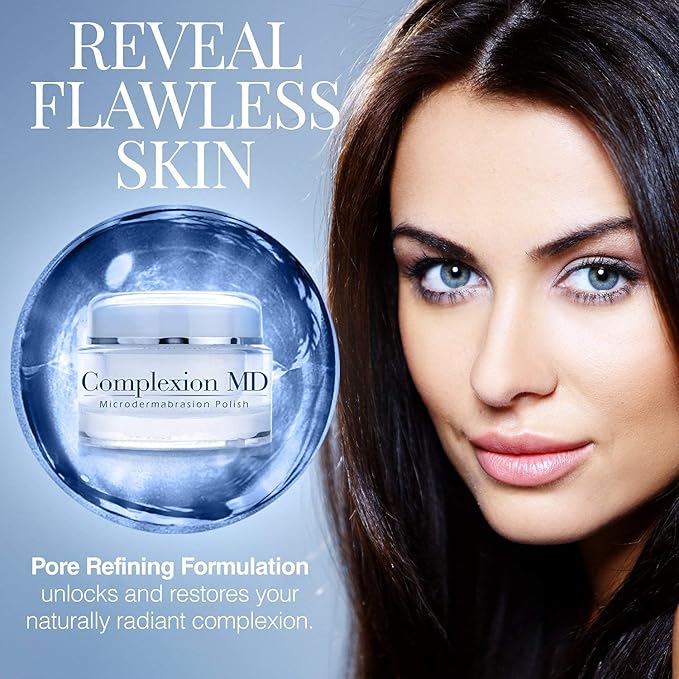 Exfoliating Face Scrub (1.69 oz) - Aquallure Apple Stem Cell Rejuvenating Serum (1 oz) - Anti Aging - Pore Refining Microdermabrasion - Green Tea, Peptides & Hyaluronic Acid (2 items)