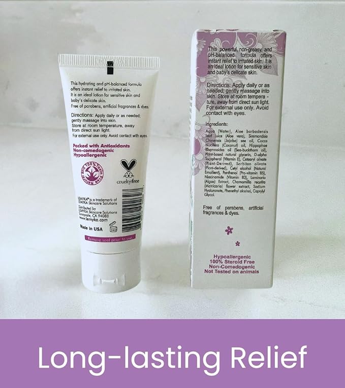 Rosacea cream -face redness relief facial rash lotion for eczema, psoriasis, hives, and dry skin, LEMYKA natural healing for babies and adults