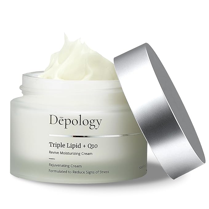 depology Triple Lipid+Q10 Facial Moisturizer | Daily Face Cream with Ceramides and Niacinamide for All Skin Types | Hydrating Face Moisturizer Targets Signs of Skin Stress | 1.69 fl oz