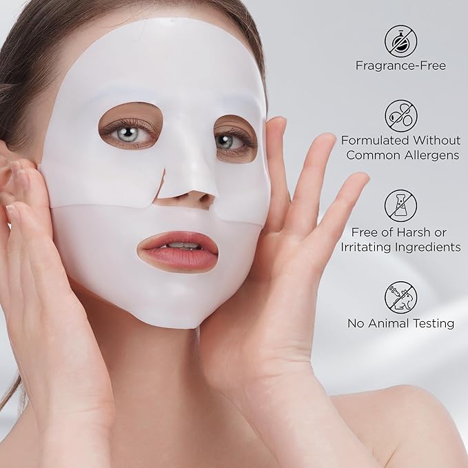 Collagen Face Mask - 80,000ppm Marine Hydrolyzed Collagen & Hyaluronic Acid | Overnight Hydration Gel Sheet for Deep Moisture | Gentle Formula, Safe for Sensitive Skin