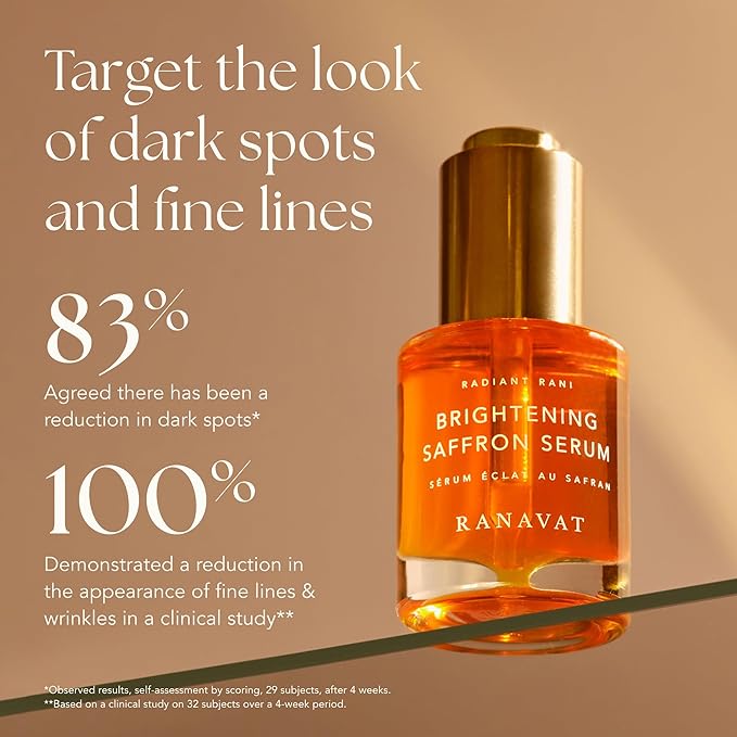 RANAVAT Brightening Saffron Face Serum & Facial Essence - Discoloration Correcting Serum & Hydrating Milk Toner for Dark Spots and Hyperpigmentation - Vitamin C Alternative for a Healthy Glow (2 Pc)