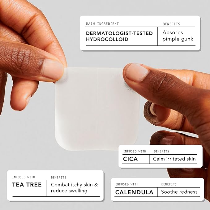 AVARELLE Acne Patches XL, Acne Cover Patch Large | Pimple Patches for Face Cheek & Nose (8 Count) | Large Hydrocolloid Acne Treatment with Tea Tree, Calendula, & Cica