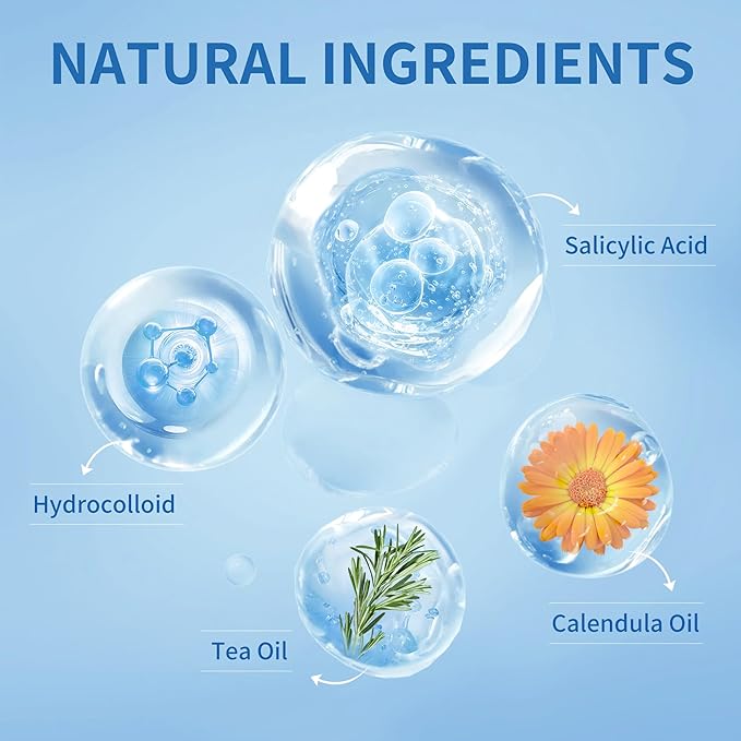 Pimple Patches for Face, 3 Size 280 Counts Hydrocolloid Acne Patches, Cute Star Pimple Stickers with Salicylic Acid, Tea Tree Oil & Calendula Oil, for Covering Zits and Blemishes