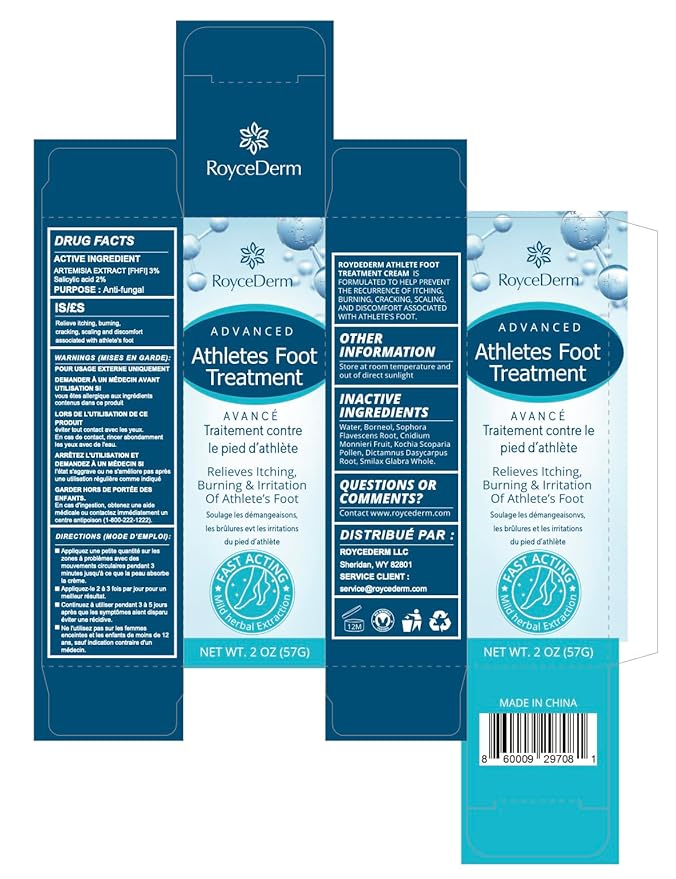 Roycederm Extra Strength Athletes Foot Treatment Cream - Powerful Antifungal Relief for Itching and Burning - Suitable for Men and Women