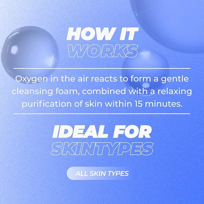 Vitamasques Blueberry Oxygenating Bubble Face Mask, Pore Cleanse and Detox, Deeply cleansing action, with bubbling fun (Pack of 3)