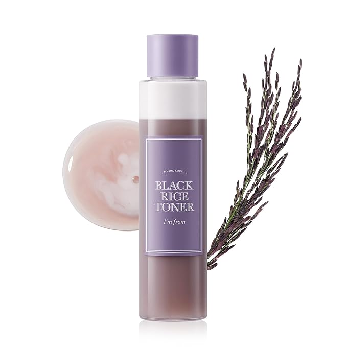 I'm from Black Rice Toner for Oily Skin, Sebum Control Toner, Lightweight, Niacinamide, Panthenol, Fragrance Free, Korean Skin Care, 150ml, 5.07 fl.oz