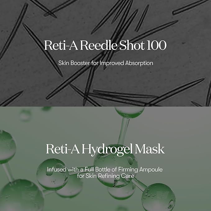 VT COSMETICS Reti-A Reedle Shot 100 2-Step Hydrogel Mask(34.5gx4ea), Intensive Tightening, Exosome Retinol, Overnight Melting Mask, Ideal for Retinol Beginners, Korean Facial Mask