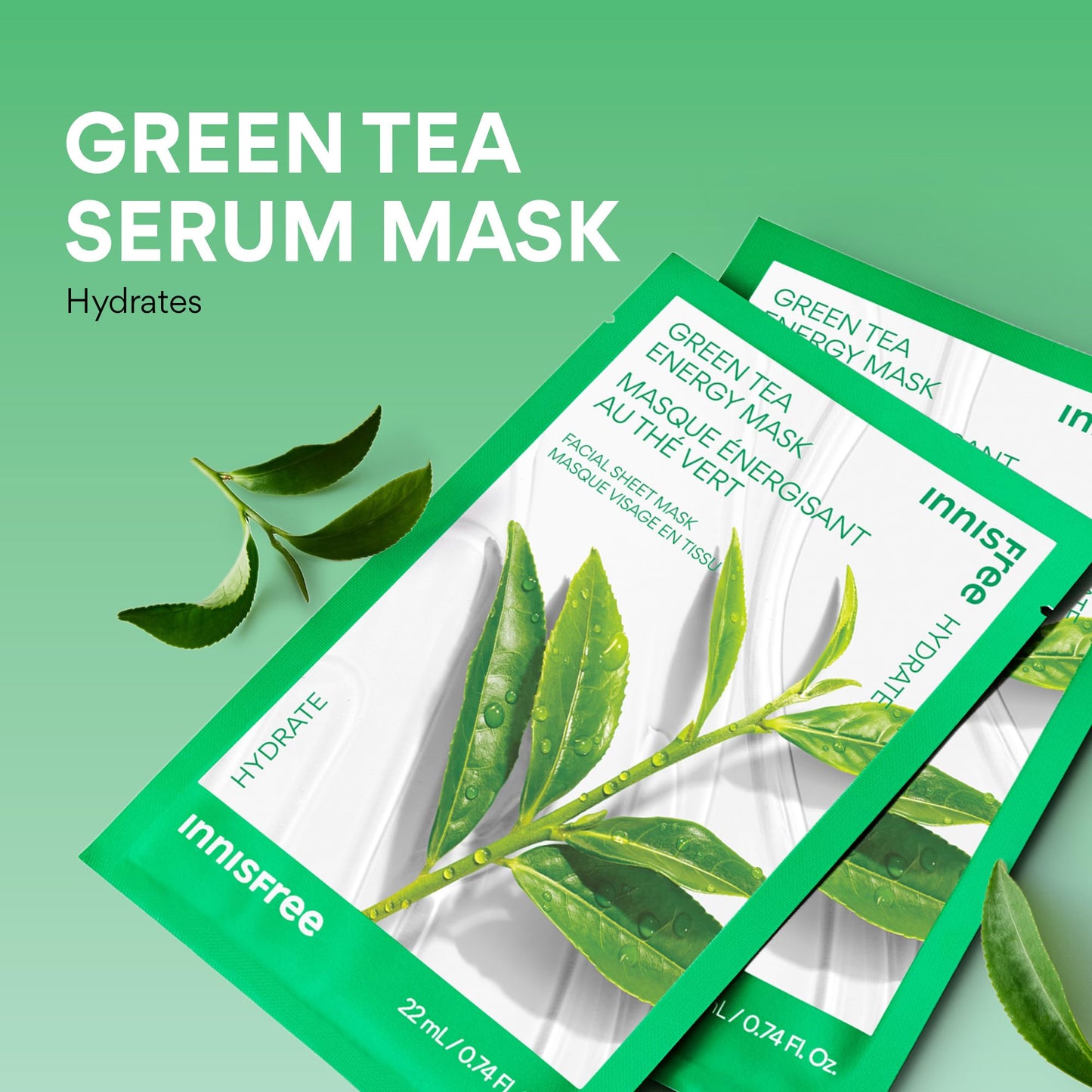 innisfree Aloe Energy Mask, Korean Sheet Mask with Hydrating Serum for Soothing, Brightening, and Glowing Skin Care Routine