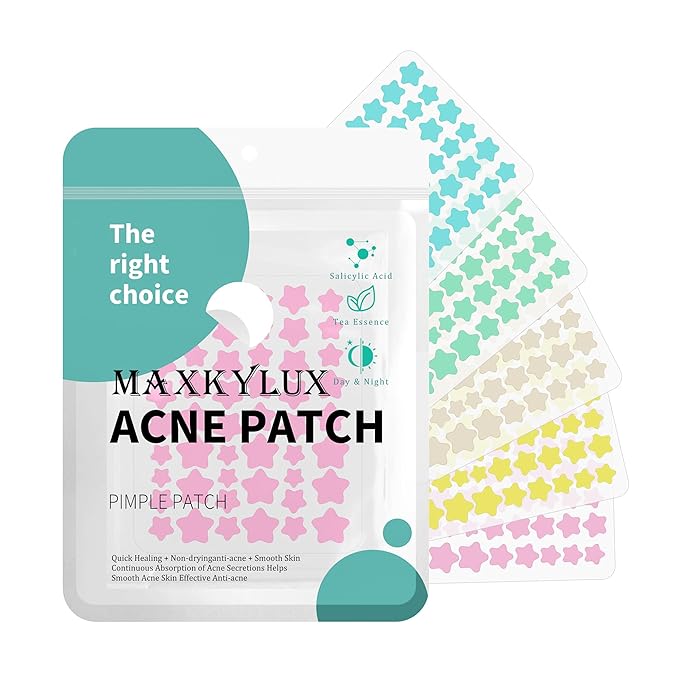 Star Pimple Patches for Face, Acne Patches, Cute Colorful Star Zit Covers with Hydrocolloid & Tea Tree Oil, Salicylic Acid Cica Extract 4 Sizes (8mm/9mm/11mm/14mm) | 255 Count