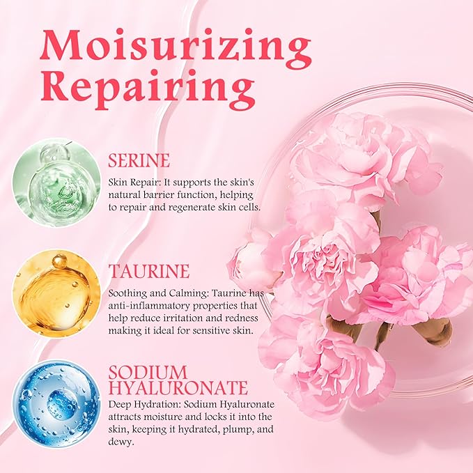 Facial Masks Skincare for Women,Pink Rose Moisturize Face Mask Sheet for Girl,Hydrating Face Mask for All Skin Types,Dry Skin & Sensitive Skin(8-Packs)