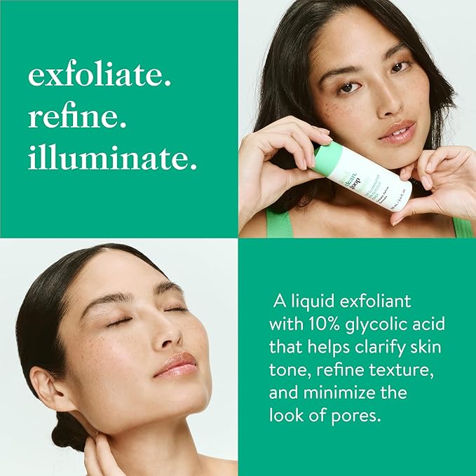 good.clean.goop Beauty The Illuminator 10% Glycolic Toner | Correct Texture and Minimize Pores | Glycolic Acid, Black Tea Ferment, & Snow Mushroom Extract | Helps Even Skin Tone | Vegan | 3.4 Fl oz