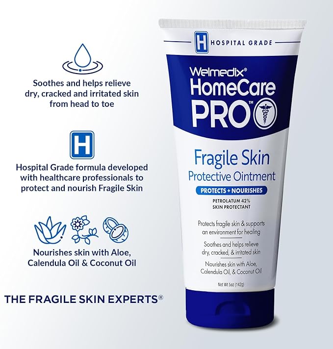 Fragile Skin Protective Ointment | Hospital Grade Healing Ointment, Barrier Cream & Skin Protectant w/Calendula for Treatment of Eczema, Psoriasis, Dermatitis, Bed Sores, Chafing (Pack of 5)