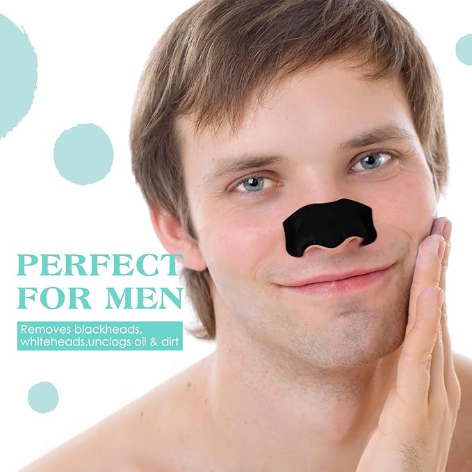 Blackhead Remover Pore Strips For Men, (120 Strips) Deep Cleansing Nose Strips - Charcoal Pore Strips - Unclogs Pores