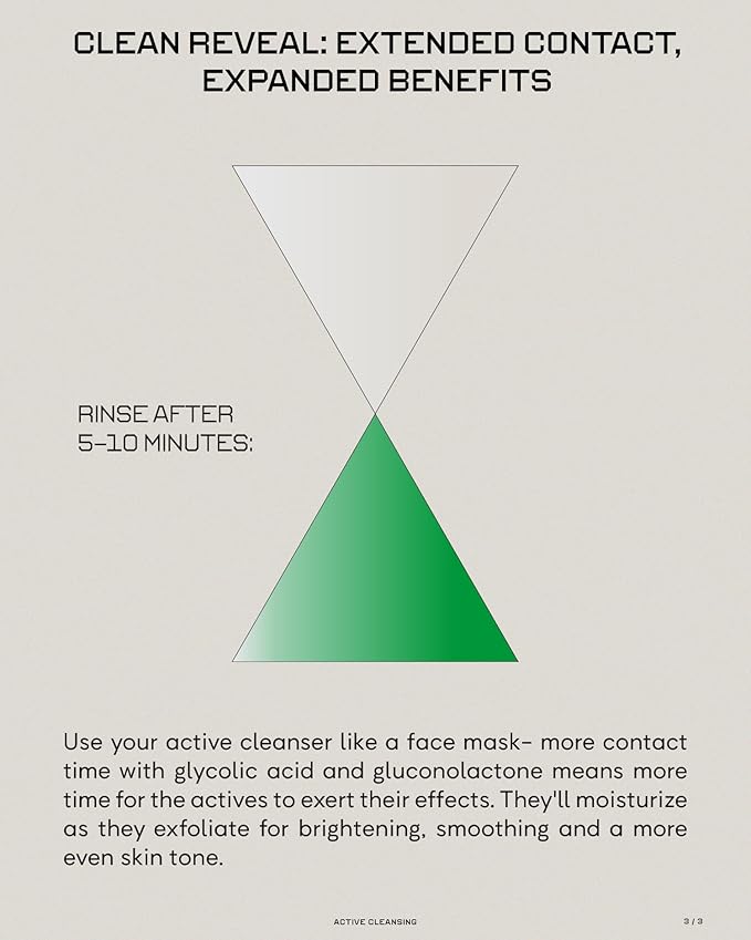 Clean Reveal, Brightening Glycolic + PHA Gel Cleanser Hydrates & Gently Exfoliates with Aloe and Provitamin B5, Smooths Texture & Clears Pores - 4.9 fl oz