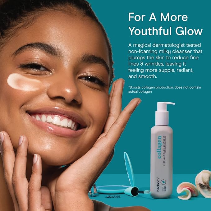 Baebody Cleansing Milk for Face - Vegan Facial Cleanser for Women and Men - Micellar Makeup Remover - Milk Cleanser Face Wash (8 fl oz)