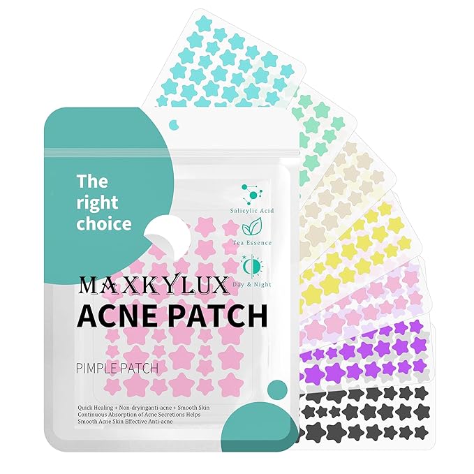 Star Pimple Patches for Face, Acne Patches, Cute Colorful Star Zit Covers with Hydrocolloid & Tea Tree Oil, Salicylic Acid Cica Extract 4 Sizes (8mm/9mm/11mm/14mm) | 357 Count