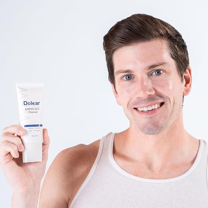 Amino Acid Facial Cleanser, Deep Cleaning Face Cleanser Non-Greasy,Sensitive Acne Skin,MSM+Amino Acid,Dermatologist Tested, Fragrance Free, Gentle and Effective Face Wash 3.4 fl oz