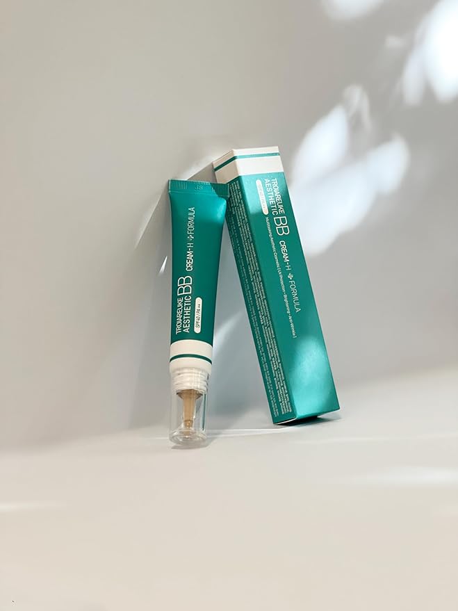 TROIAREUKE Aesthetic BB Cream H+ Formula SPF50+ PA+++, Lightweight Blemish Balm, Tinted Moisturizer with Medium Coverage, Lasting Foundation Makeup Base for Oily Skin | Korean Beauty Makeup