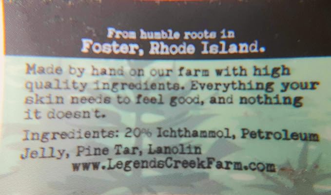 Legend's Creek Farm Herbal Salve - Healing Ointment with 20% Ichthammol Drawing Salve - Natural Balm for Stings, & Splinters - 1 oz - Handmade in USA (Ichthammol Pine Tar)