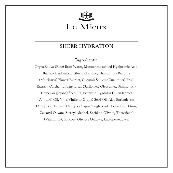 Le Mieux Sheer Hydration - Whipped Gel Cream Face Moisturizer with Micro-Encapsulated Hyaluronic Acid, Lightweight Facial Lotion for Oily & Combination Skin Types (2.5 oz / 75 ml)