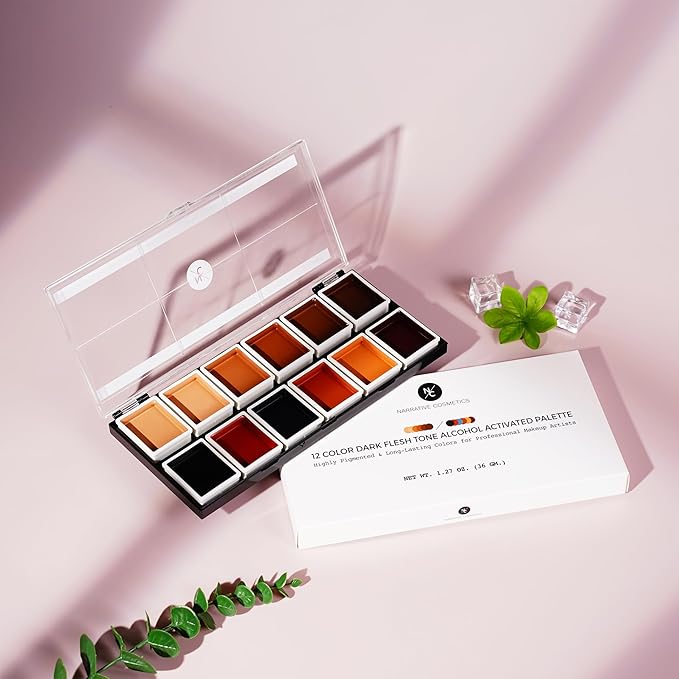 12 Color Dark Flesh Tone Alcohol Activated Makeup
