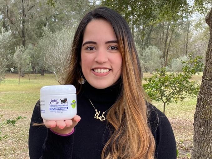 Smith Amish Hand Repair Cream 4.5 oz jar Plus Organic Peppermint Lip Balm.