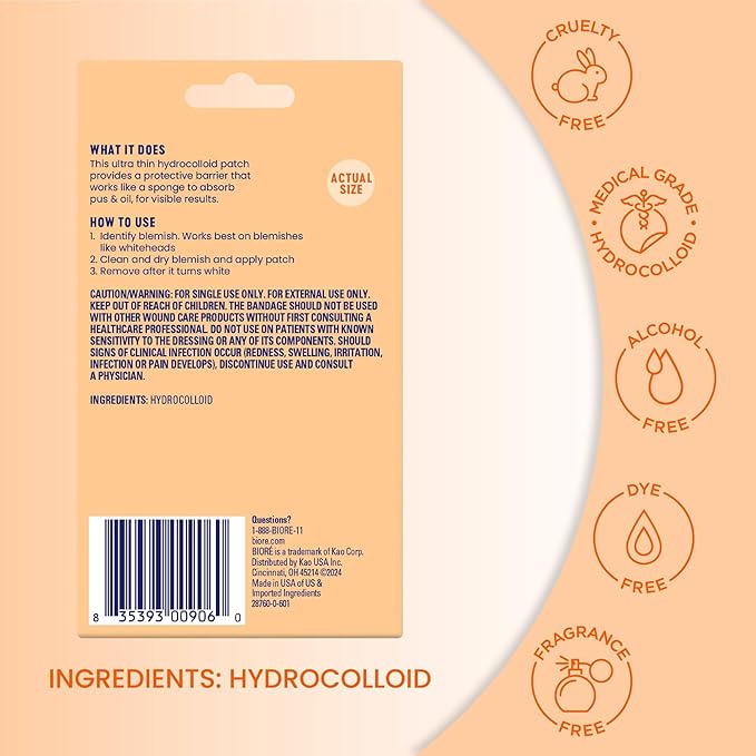 Biore Pimple Patches, Cover & Conquer Blemish Patch, Medical Grade Ultra-Thin Hydrocolloid for Covering Zits and Blemishes, HSA/FSA Approved, 30 Count
