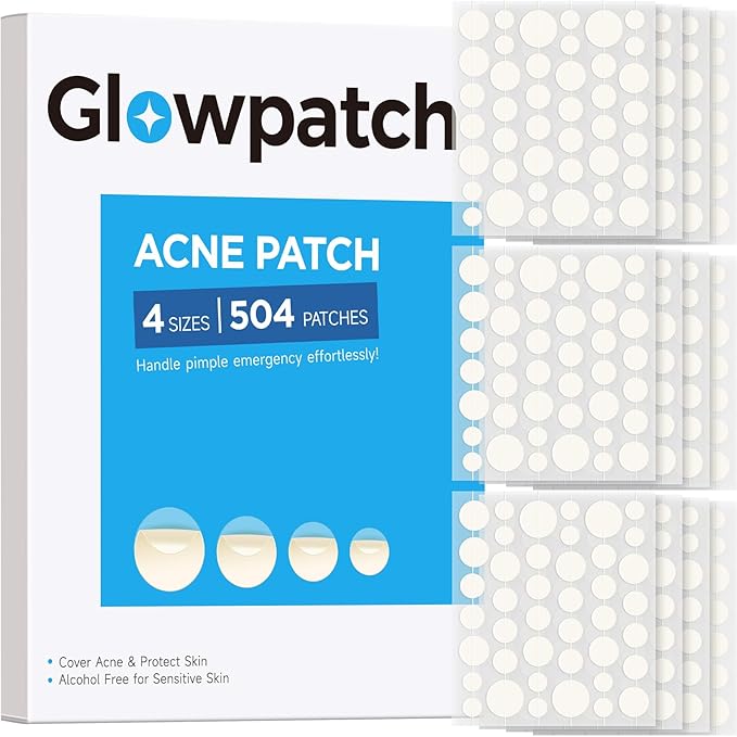 Pimple Patches for Face (504 Count), FSA Eligible Acne Patch Bulk, Zit Stickers 4 Sizes, Hydrocolloid Spot Stickers, Clear Acne Dots for Covering Zits, Blemishes and Breakouts