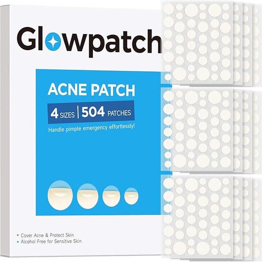 Pimple Patches for Face (504 Count), FSA Eligible Acne Patch Bulk, Zit Stickers 4 Sizes, Hydrocolloid Spot Stickers, Clear Acne Dots for Covering Zits, Blemishes and Breakouts