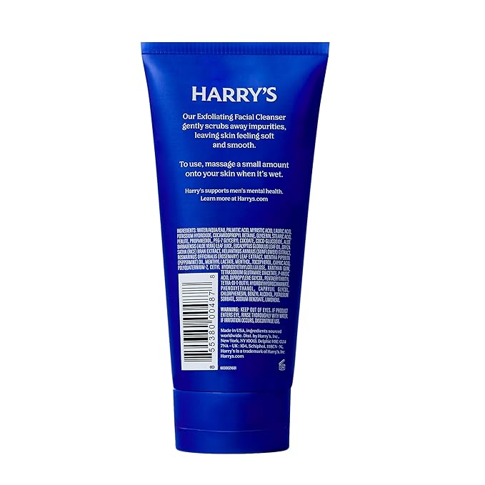 Harry's Exfoliating Face Wash for Men, Gentle Facial Skin Care Products with Volcanic Rock Exfoliant, 7.1 Fl. Oz, Home and Trial and Travel Bundle