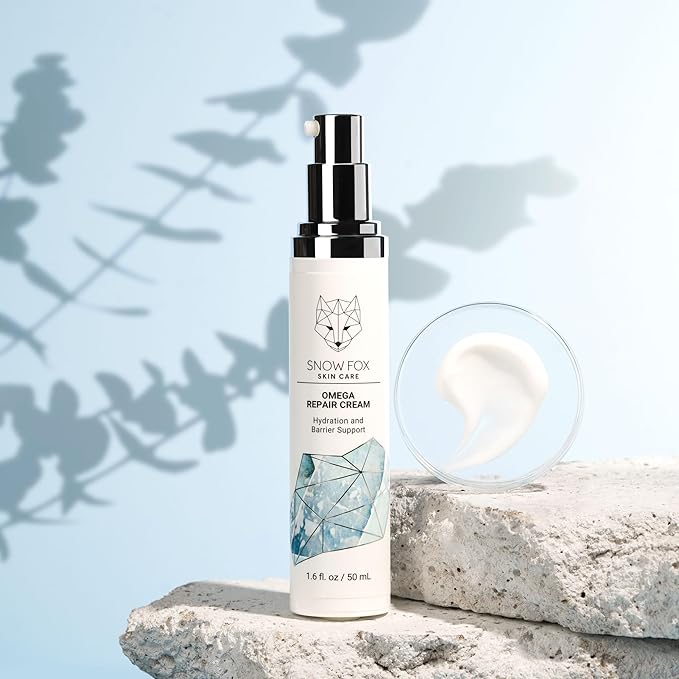 Snowfox Skin Care Omega Repair Cream with Fast-Absorbing Plant-Based Oils, 50 mL