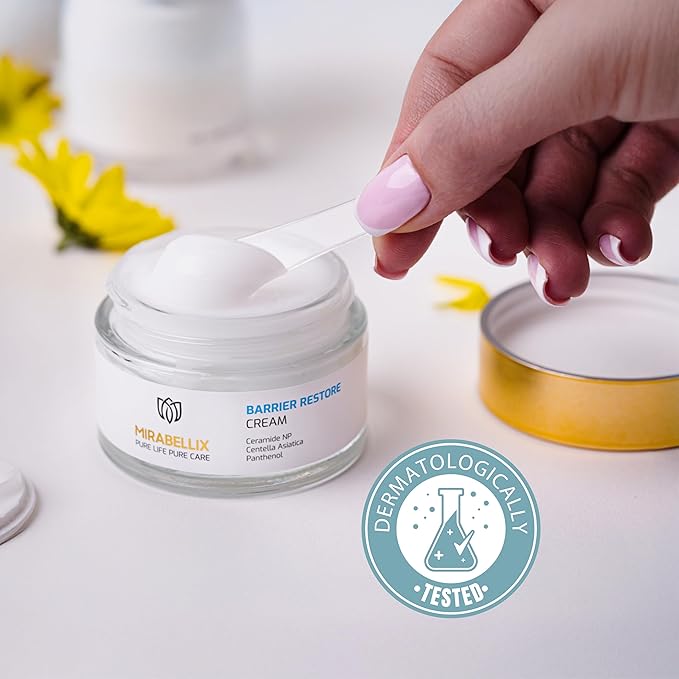 Barrier Restore Cream with Ceramides, Centella Asiatica & Panthenol - Hydrating & Moisturizing Cream for Dry, Sensitive Skin, Barrier Repair, Soothing Anti-Irritation Formula- 50ml