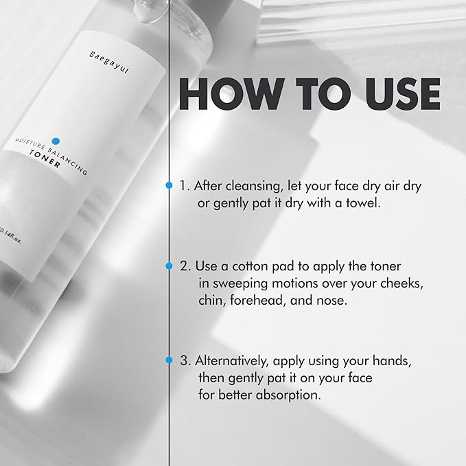 Moisture Balancing Face Toner - Korean Skincare for Sensitive Skin, Hydrating & Soothing with Exfoliating PHA and Hyaluronic Acid, Botanical, Sulfate-Free, Low pH Daily Toner (10.14fl oz)