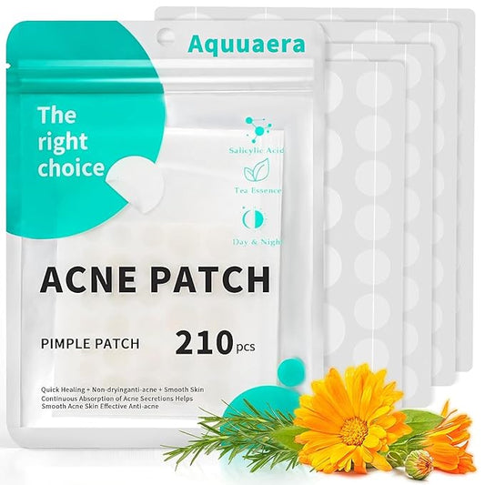 Pimple Patches for Face, Acne Patches/Hydrocolloid Patches for Covering Zits and Blemishes/Spot Care for Face,Absorb Fluid,4 size (210 Count)