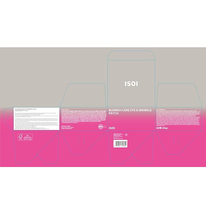 ISOI Blemish Care Under Eye Patch for Dark Circles, Puffiness and Wrinkles, Hydrating Gel Eye Masks with Hyaluronic Acid & Bulgarian Rose Oil, Korean Skin Care (90 pcs, 3.17 oz)