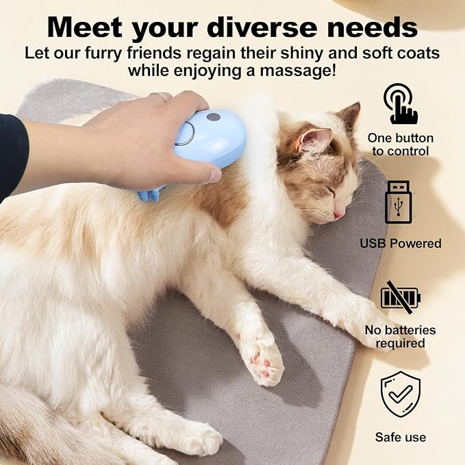 Cat Steam Brush for Shedding, Cat Loose