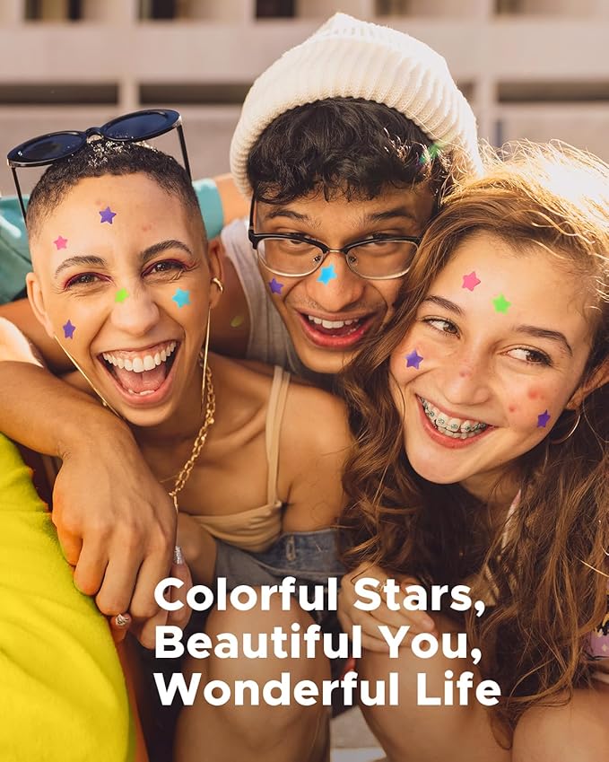 LitBear Acne Patch Pimple Patch, Colorful Star Hydrocolloid Acne Patches For Face, Cute Zit Patch Acne Sticker Spot Pimple Patches for Face, Tea Tree Oil + Centella (112 Count)