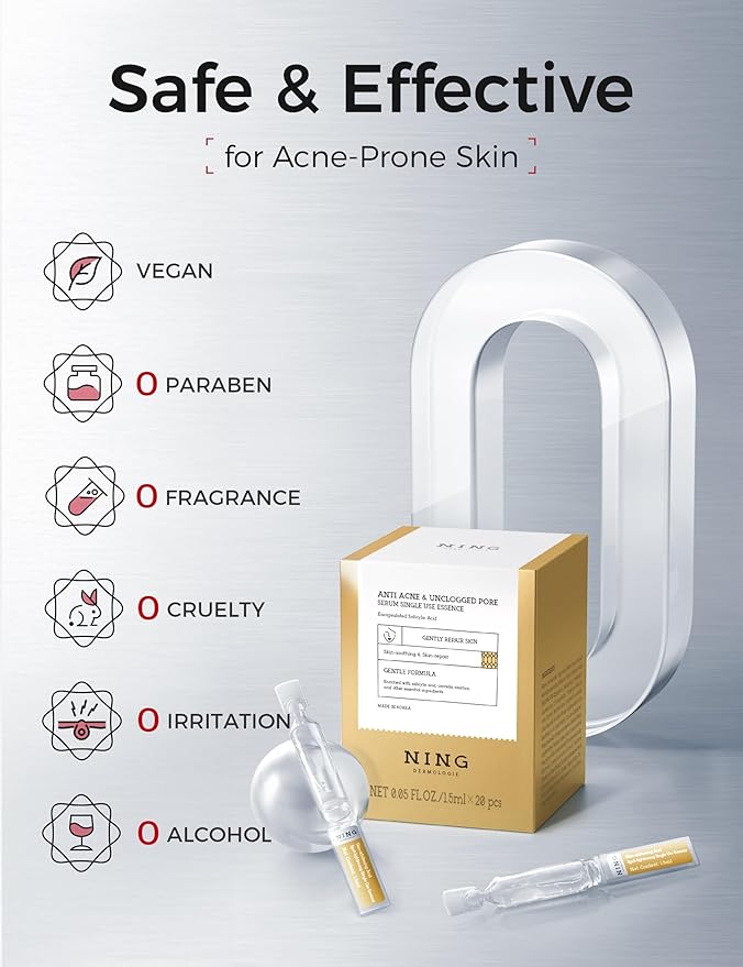 Salicylic Acid Acne Serum – Anti Acne Face Serum with 2% Salicylic Acid, Niacinamide, Centella & PHA – Pore Minimizer, Oil Control, Dark Spot Treatment, Single-Use Vials, 1 Fl.oz