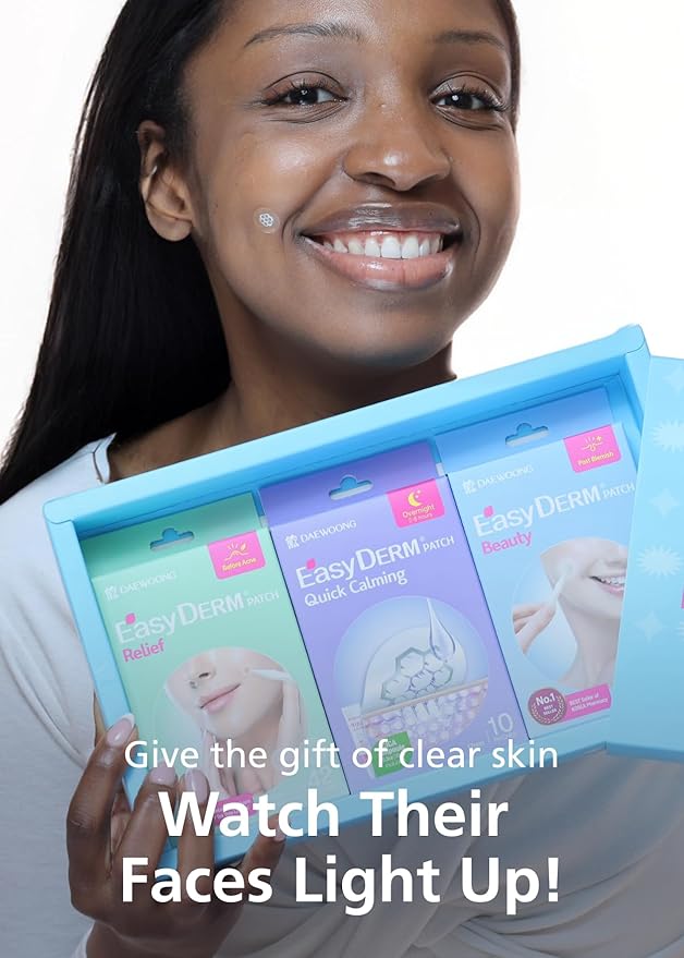 EasyDerm 3-Type Pimple Patches Gift Set, Acne care soluution, Korean Spot Patch to Cover ZitsㅣQuick Calming(10ea) + Relief(42ea) + Beauty Patches(42ea)ㅣTrendy Teen girl gifts Back to School MUST HAVE