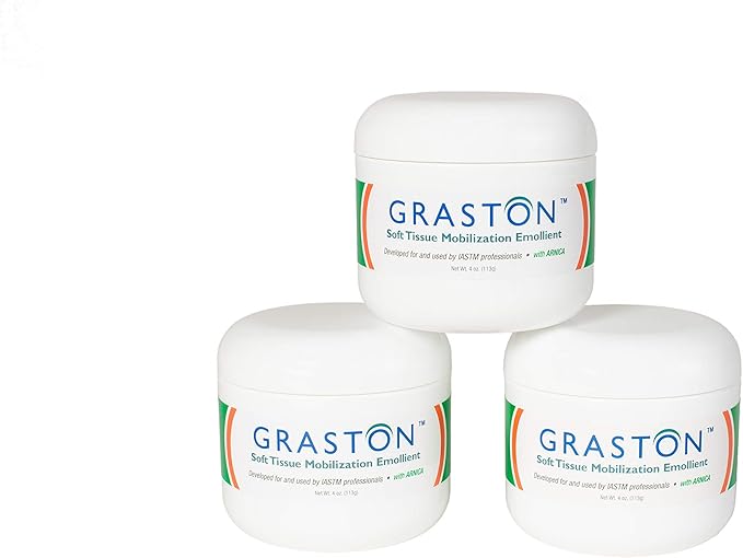 Graston Technique Arnica Soft Tissue Emollient - 4oz Jar Pro-Grade Therapy Cream for IASTM, Massage, Relief and Recovery, 3-Pack