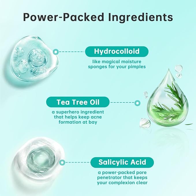 Pimple Patches for Face, Acne Patches/Hydrocolloid Patches for Covering Zits and Blemishes/Spot Care for Face,Absorb Fluid,4 size (210 Count)