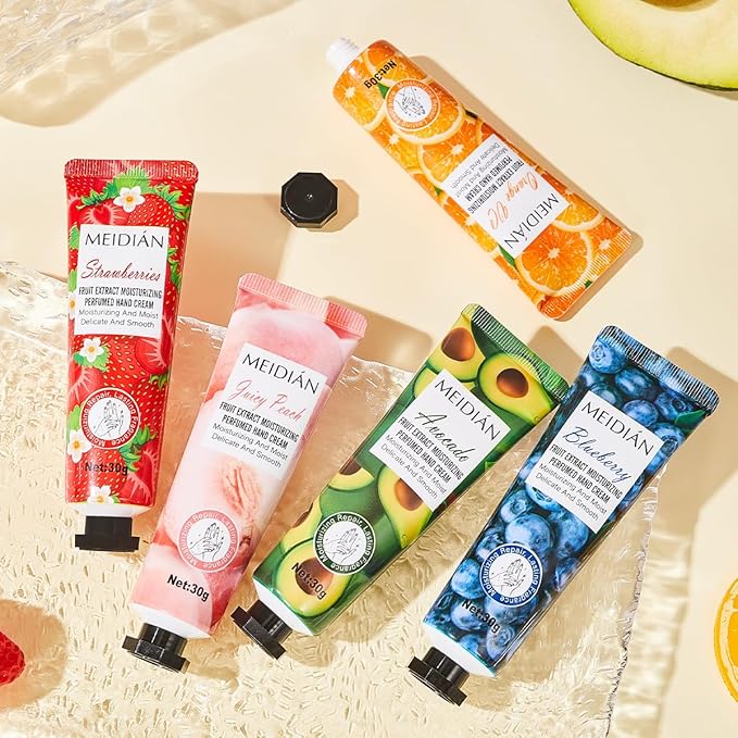 Fruit Skincare, Skin Care Gift Sets, Skin Care for Teens 10-12, with Lip Balm *6, Facial Cleanser, Serum, Eye & Face Cream, Hands Cream *5 , Nourishing, Hydration, Glow Up, Trendy Stuff