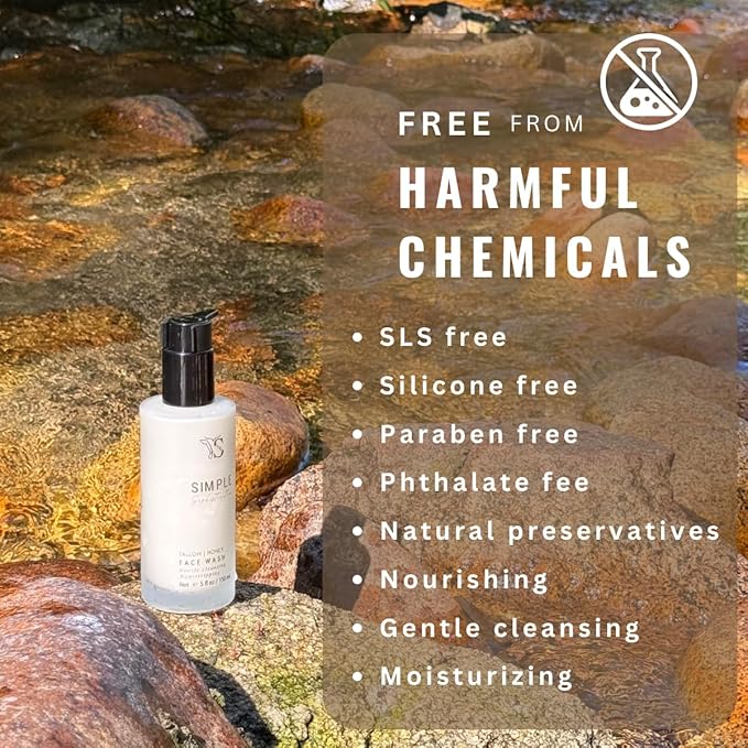 Tallow Honey Cleansing Milk- Gentle Hydrating face wash for sensitive skin -Non stripping | Moisturizing with grassfed beef Tallow, Organic Raw Honey, Argan oil & Castor Oil, Apple Cider Vinegar.