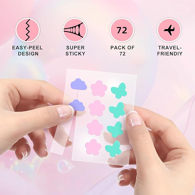 Pimple Patches for Face,Pimple Patches Cute,Acne Patches with Hydrocolloid, Salicylic Acid & Tea Tree,Treatment for Breakouts, Absorbs Zits & Blemish,Hydrocolloid Acne Patch for Face (72 Count)